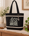 Pages in Bloom Tote — Black