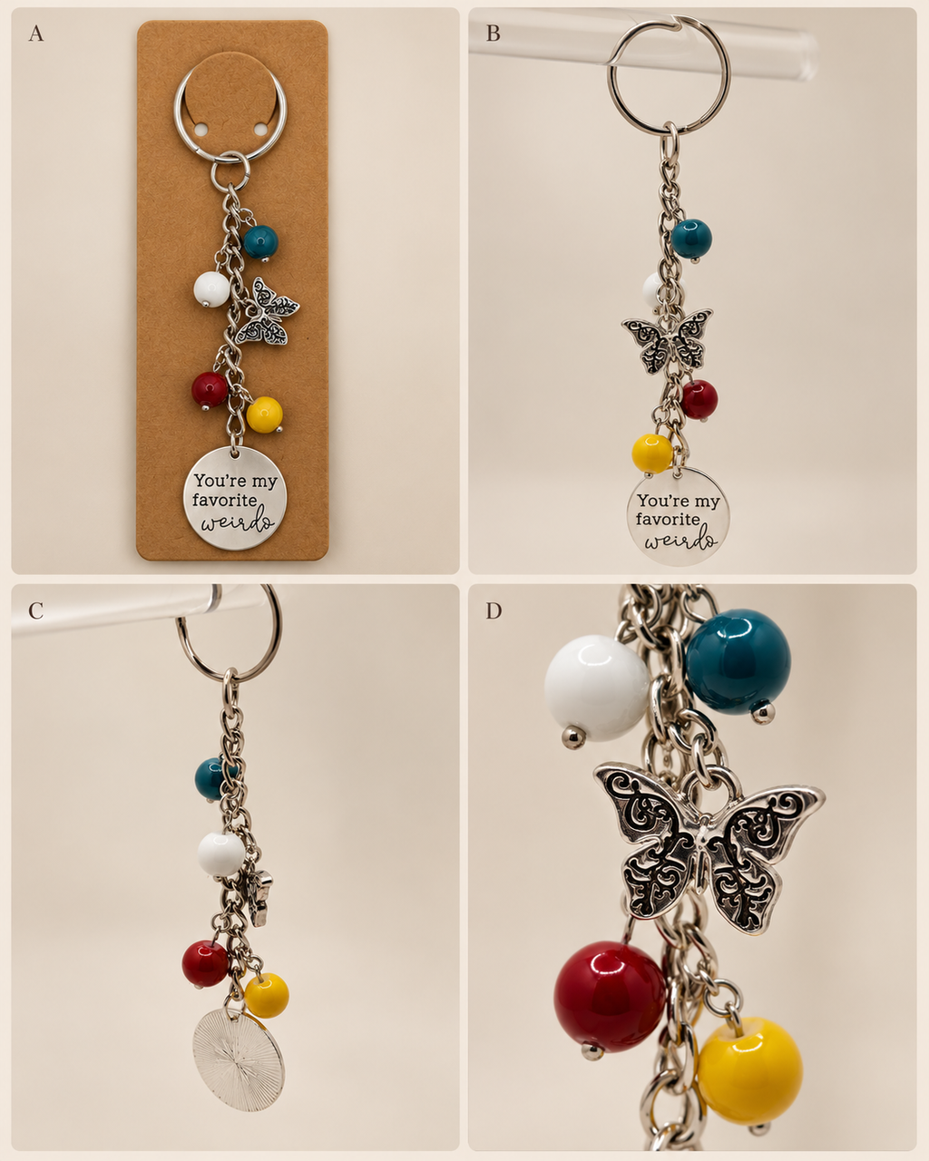 Favorite Weirdo Butterfly Keychain
