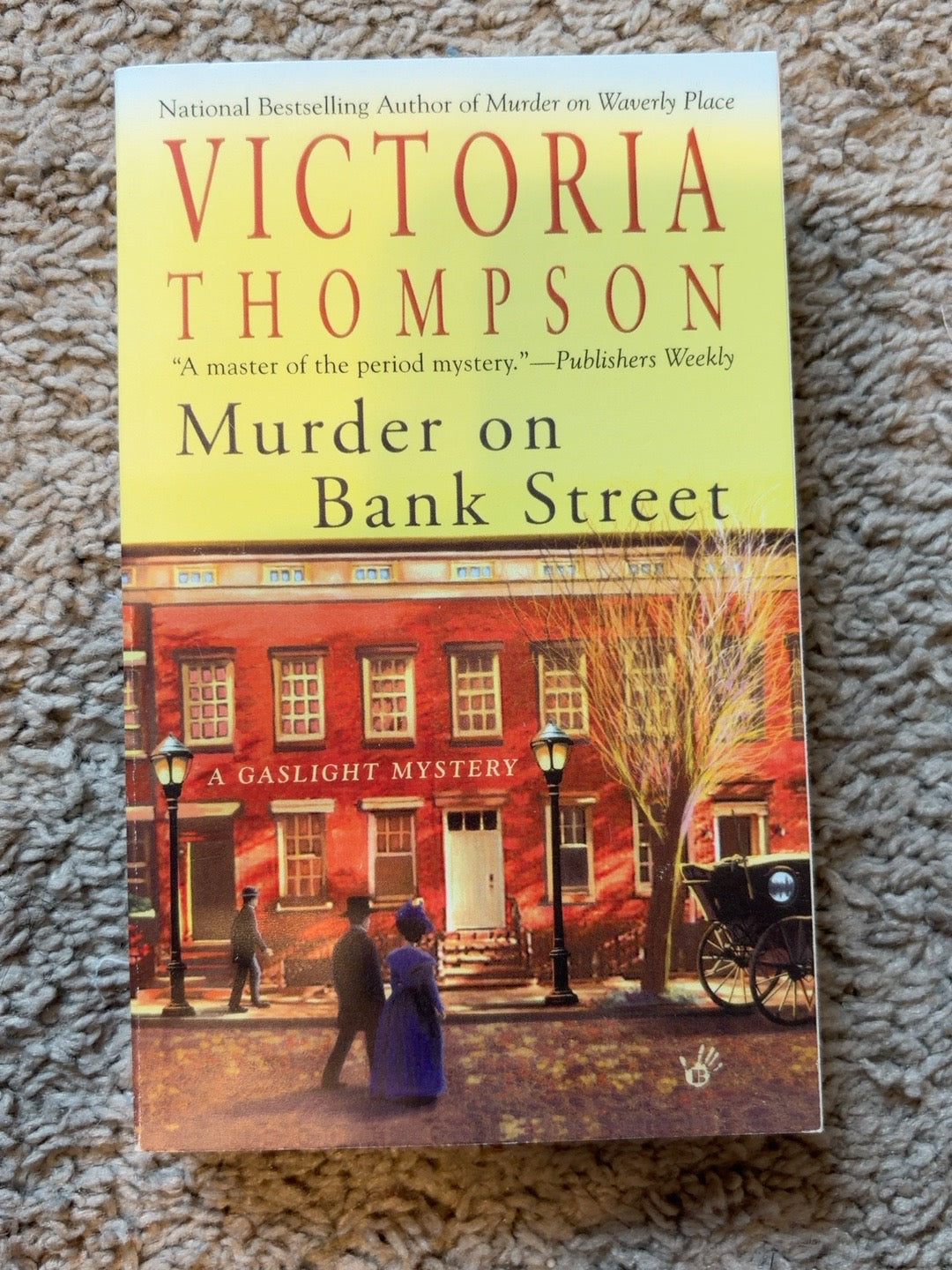 Murder on Bank Street by Victoria Thompson — actual used copy, front cover