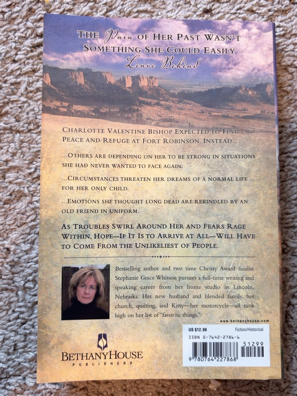 Watchers on the Hill by Stephanie Grace Whitson — actual used copy, back cover