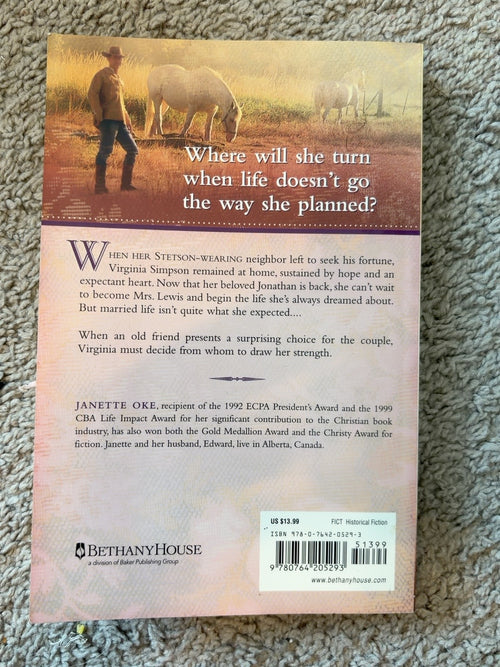 A Quiet Strength by Janette Oke — actual used copy, back cover
