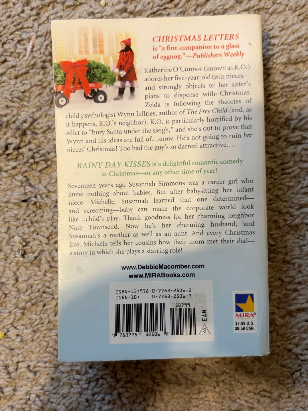 Christmas Wishes by Debbie Macomber — actual used copy, back cover