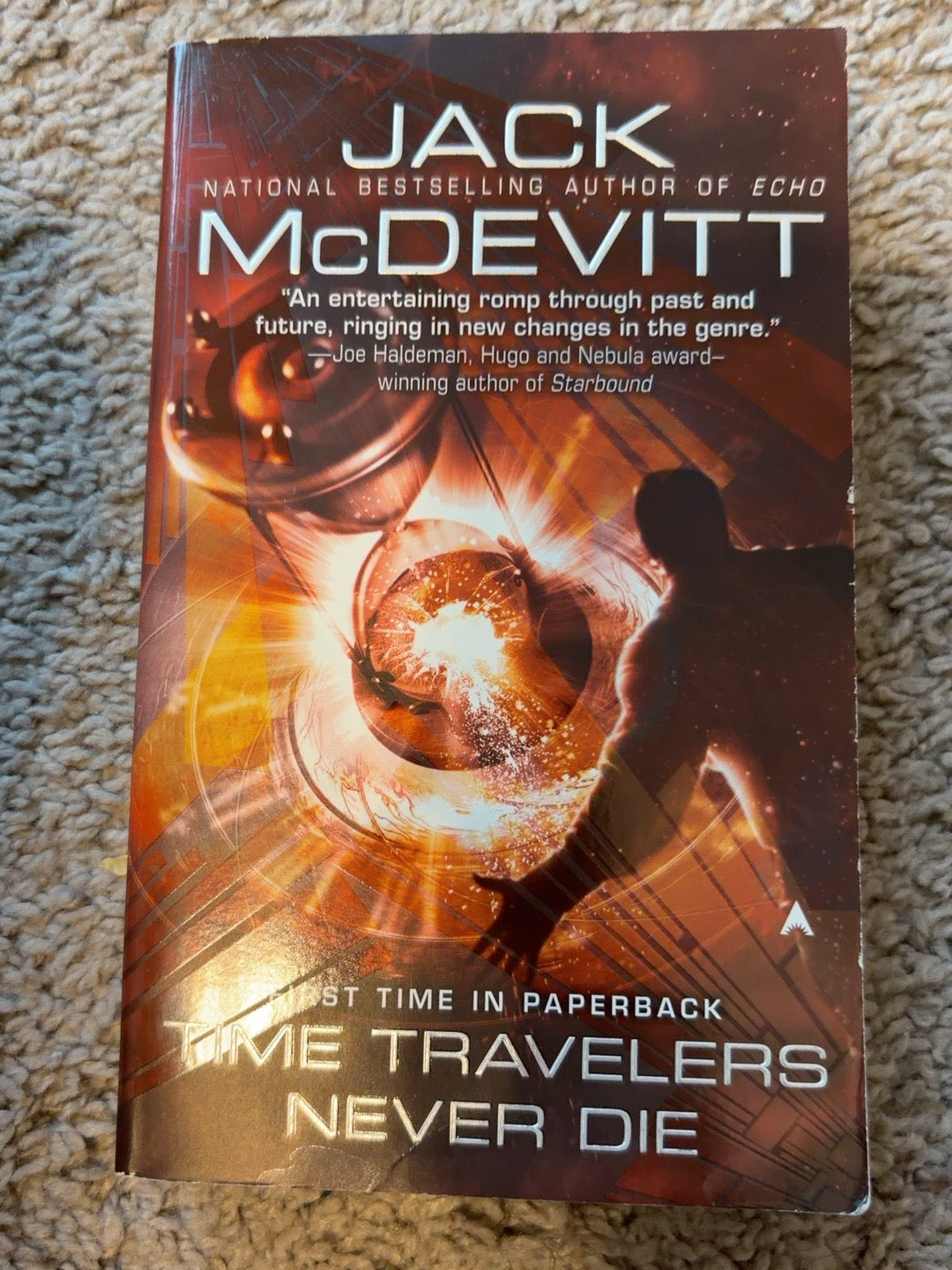 Time Travelers Never Die by Jack McDevitt — actual used copy, front cover