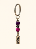 Hope Word Bead Keychain with purple and magenta beads