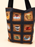 Coffeehouse Cups Market Tote, front view
