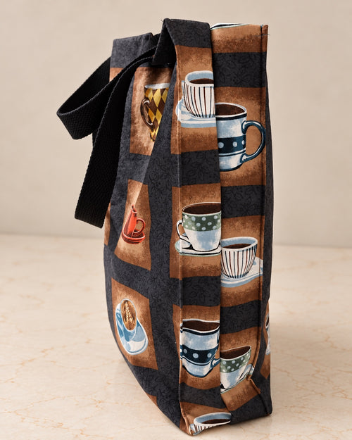Coffeehouse Cups Market Tote, side view