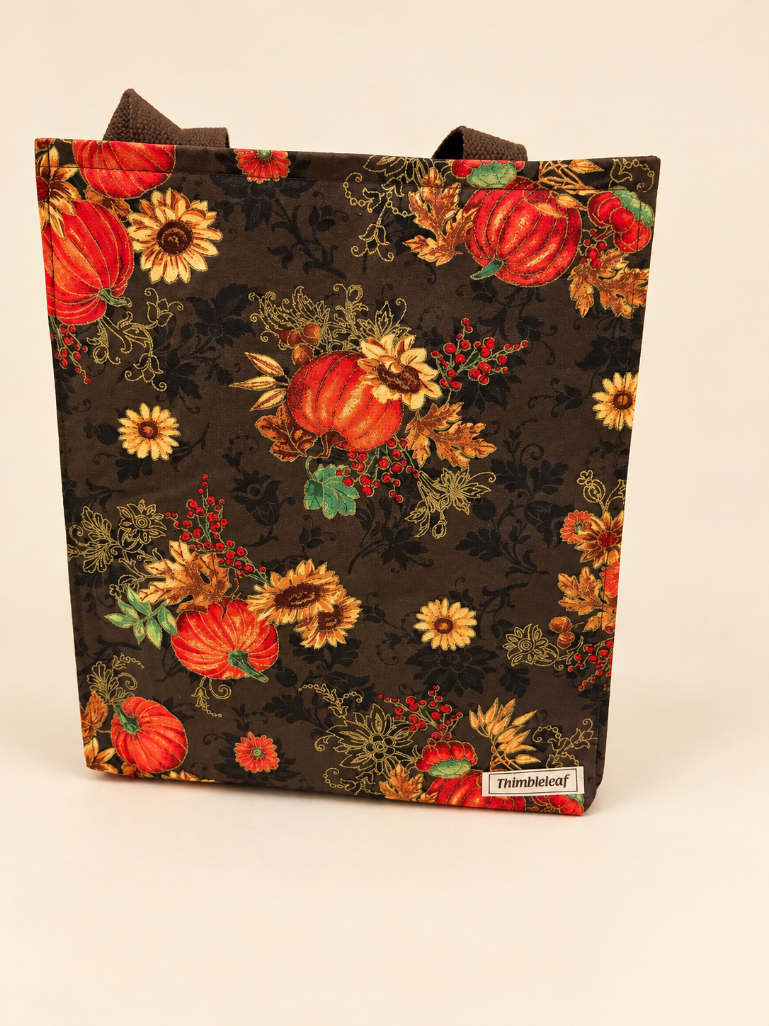 Midnight Pumpkin Harvest Tote, front view